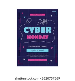 Vector illustration of cyber monday flyer poster template design