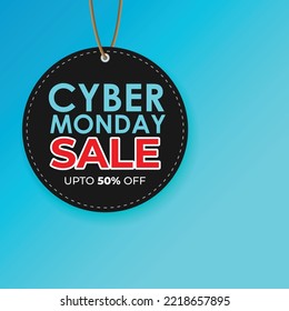 Vector illustration for cyber Monday offer sale banner poster flyer card