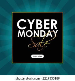 Vector illustration for cyber Monday offer sale banner poster flyer card