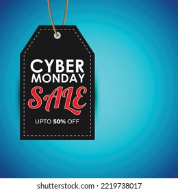 Vector illustration for cyber Monday offer sale banner poster flyer card