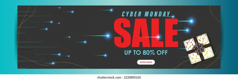 Vector illustration for cyber Monday offer sale banner poster flyer card