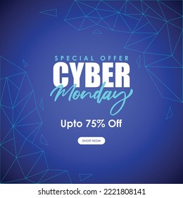 Vector illustration for cyber Monday offer sale banner poster flyer card