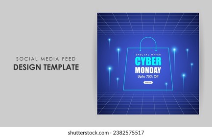 Vektorgrafik von Cyber Monday Sale Social Media Feed Template