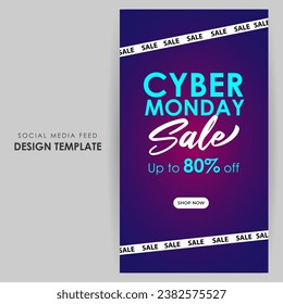 Vektorgrafik von Cyber Monday Sale Social Media Feed Template