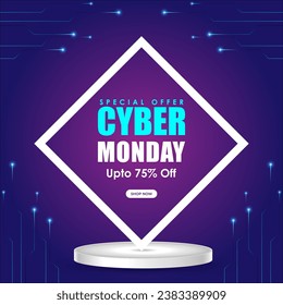 Vector illustration of Cyber Monday Sale social media feed template