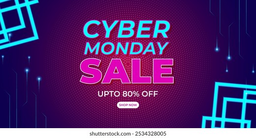 Vector illustration of Cyber Monday Sale social media template