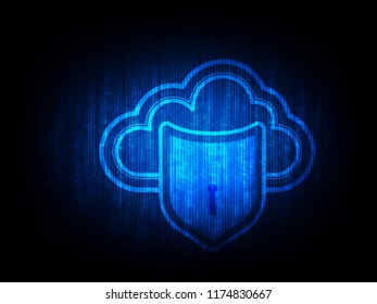Vector illustration of cyber security concept background. Safety business on mobile connection, technology, web services protection.