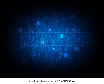 Vector illustration of cyber security concept background. Safety business on mobile connection, technology, web services protection.