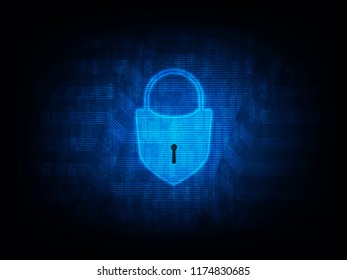 Vector illustration of cyber security concept background. Safety business on mobile connection, technology, web services protection.