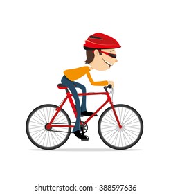 Vector illustration. Cycling.
