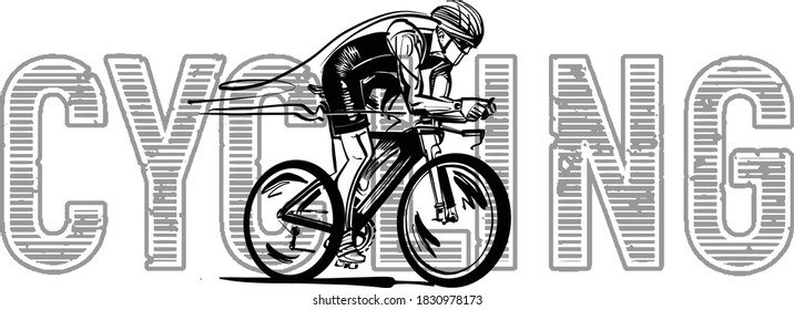 the vector illustration of the cycling athlete