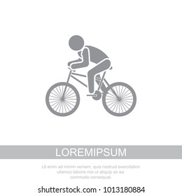 Vector illustration. Cyclist icon