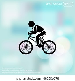 Vector illustration. Cyclist icon