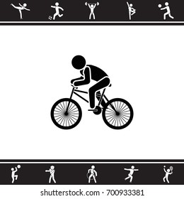 Vector illustration. Cyclist icon