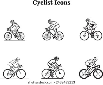 Vektor-Illustration von Radfahrer-Icons 