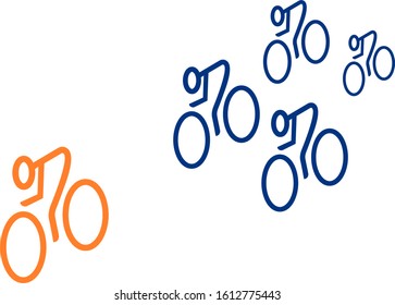 Vector illustration of a cyclist on the run