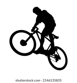 Vector illustration of cyclist silhouette
