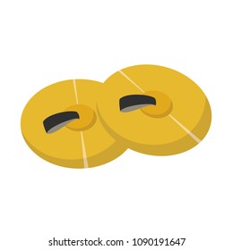 Vector illustration of cymbals in cartoon style isolated on white background