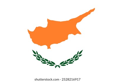 Ilustración vectorial de la bandera chipriota, con su diseño único con ramas de cobre y olivo. Ideal para su uso en contextos patrióticos, culturales y oficiales. Perfecto para fondos y Anuncios