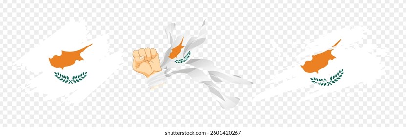 Vector illustration of Cyprus flag composition on transparent background