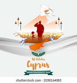 vector illustration for Cyprus independence day -01st October