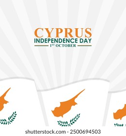 Vector illustration of Cyprus Independence Day social media feed template