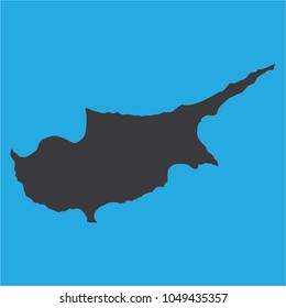 vector illustration of Cyprus map. eps10.blue background.