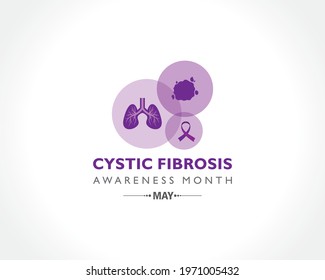  Vector Illustration of Cystic Fibrosis Awareness Month observed in May. It is a progressive, genetic disease that causes persistent lung infections and limits the ability to breathe over time.