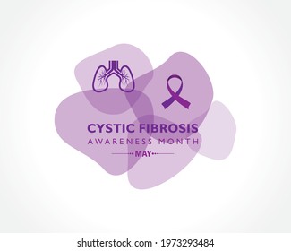  Vector Illustration of Cystic Fibrosis Awareness Month observed in May. It is a progressive, genetic disease that causes persistent lung infections and limits the ability to breathe over time.