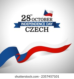 Ilustración vectorial del Día de la Independencia Checa. Cinta
