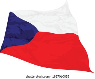 Vector illustration of Czech Republic flag swaying in the wind