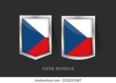 Vector Illustration of CZECH REPUBLIC Label Logo. CZECH REPUBLIC Badge Sign CZECH REPUBLIC With Flag, Czech Product Label Banners Template.