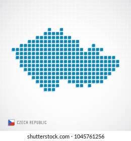 Vector illustration of Czech republic map from basic shape icons and flag