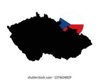 vector illustration of Czech Republic map and flag 