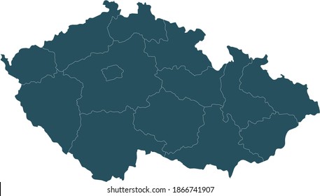 ilustración vectorial del mapa de la República Checa
