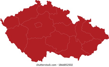 ilustración vectorial del mapa de la República Checa