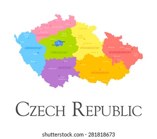 Vector illustration of Czech Republic regional map