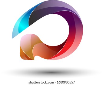 Vector Illustration D Letter 3D Company Logo