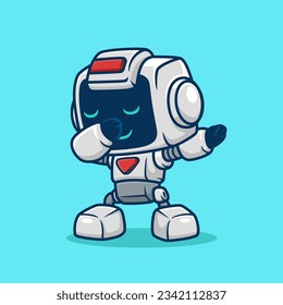 Vector illustration of dabbing cute robot cartoon