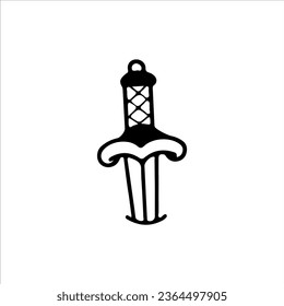 ilustración vectorial de una daga pegada