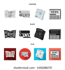 Vector illustration of daily and folded logo. Collection of daily and paper stock vector illustration.