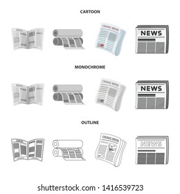 Vector illustration of daily and folded symbol. Set of daily and paper stock symbol for web.