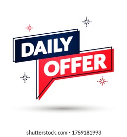 Vector Illustration Daily Offer Speech Bubble Design. Modern Sales Banner