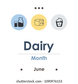 Vector Illustration For Dairy Month In June