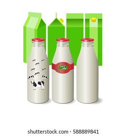 Vector Illustration. Dairy products.