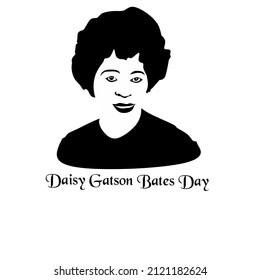 Vektorgrafik. Daisy Gatson Bates. weißer Hintergrund