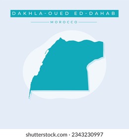 Vector illustration vector of Dakhla-Oued Ed-Dahab map Morocco