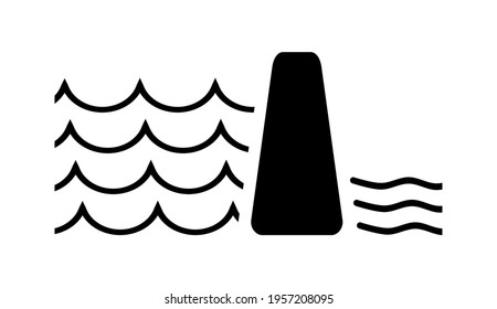 Vector illustration of a dam icon on a white background