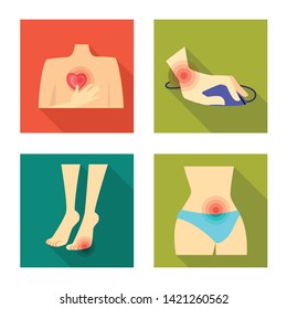 Vector illustration of damage and wound logo. Collection of damage and rendering stock symbol for web.