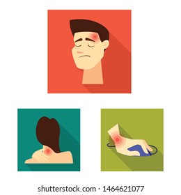 Vector illustration of damage and wound logo. Set of damage and rendering stock vector illustration.